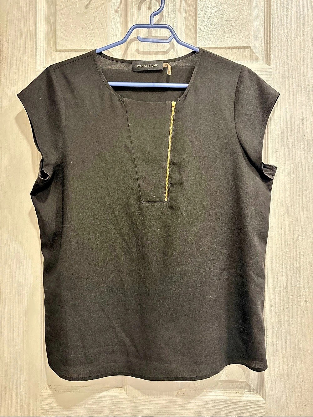 Ivanka Trump Black Blouse Size Large Like New